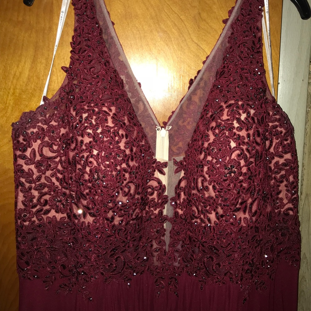 Faviana merlot dress